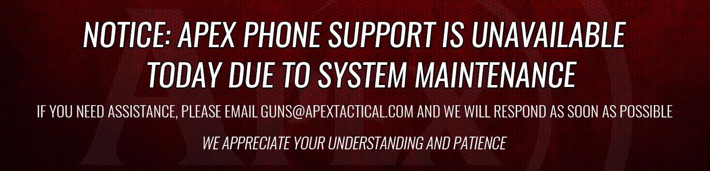 Apex phone support is unavailable  today due to system maintenance