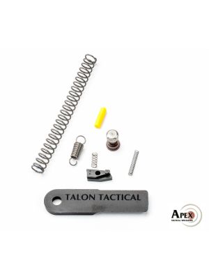 Four springs, two small steel parts, a yellow slave pin, and Apex sight tool