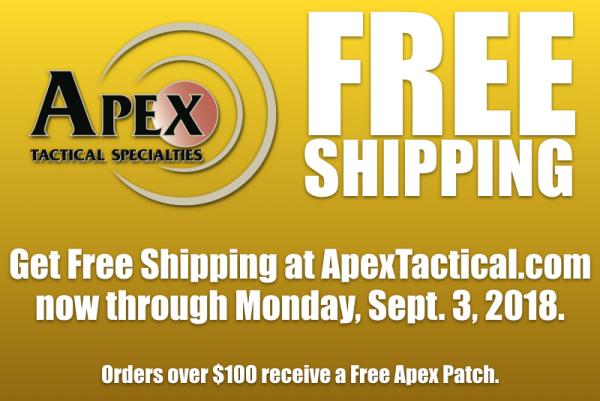 Apex Offers Free Shipping Now Thru Labor Day