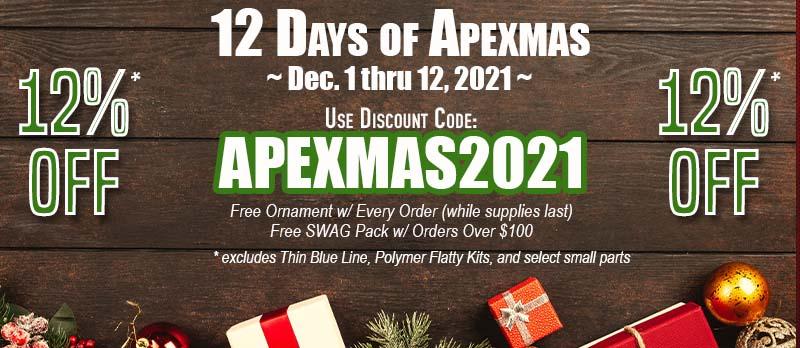 Save 12% at ApexTactical.com During The 12 Days Of Apexmas