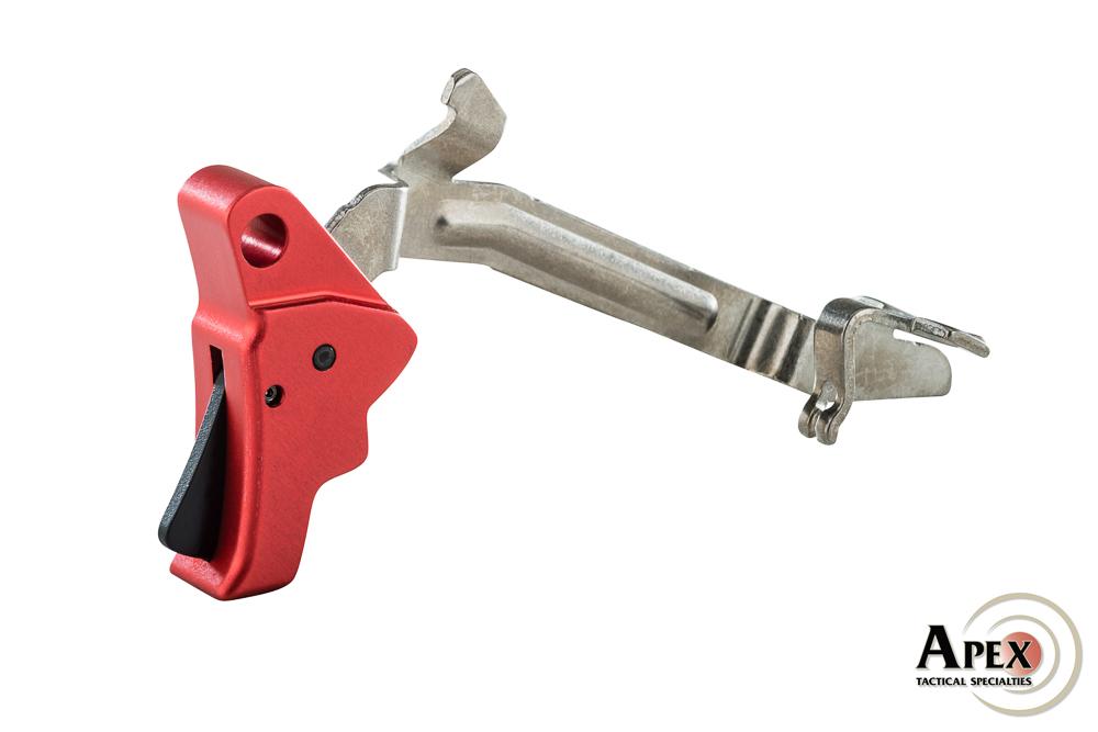 Apex Now Shipping Red Trigger Kits For Glock and Shield Pistols