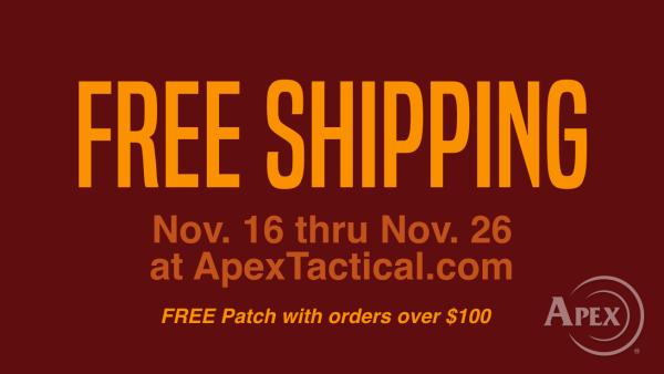 Apex Offers Free Shipping For Online Orders Nov. 16 Thru Nov. 26
