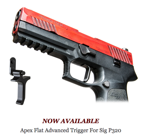 Apex Now Shipping New Flat Advanced Trigger for Sig P320
