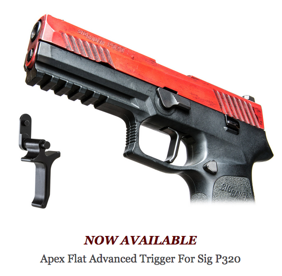 Apex Now Shipping New Flat Advanced Trigger for Sig P320