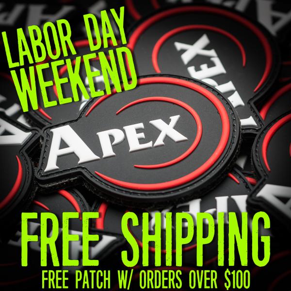 Apex Offers Free Shipping Now Thru Labor Day